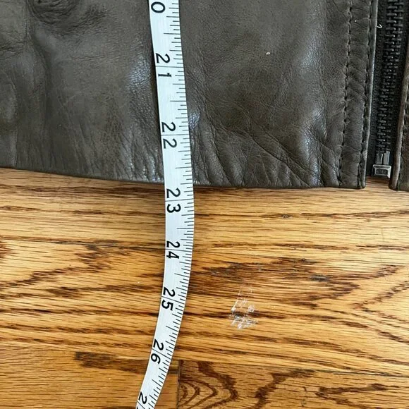 Buttery Leather Marc New York Olive Leather Moto Jacket Zip Banded Collar Medium - Picture 13 of 15